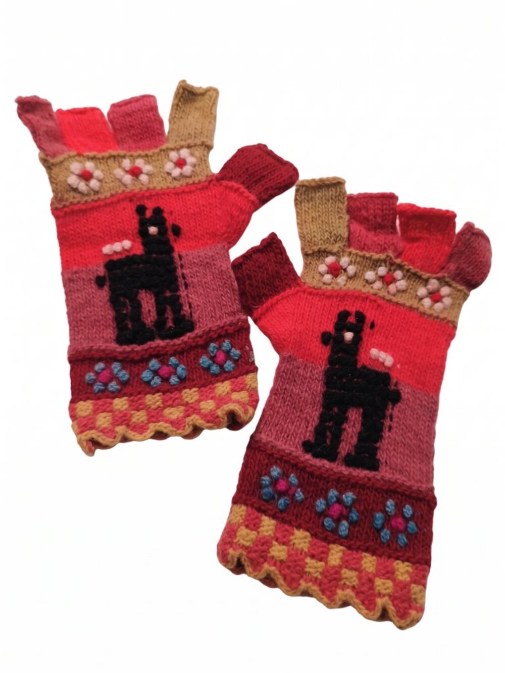 Knitted Gloves Hand Wool Natural Sheep Winter Warm